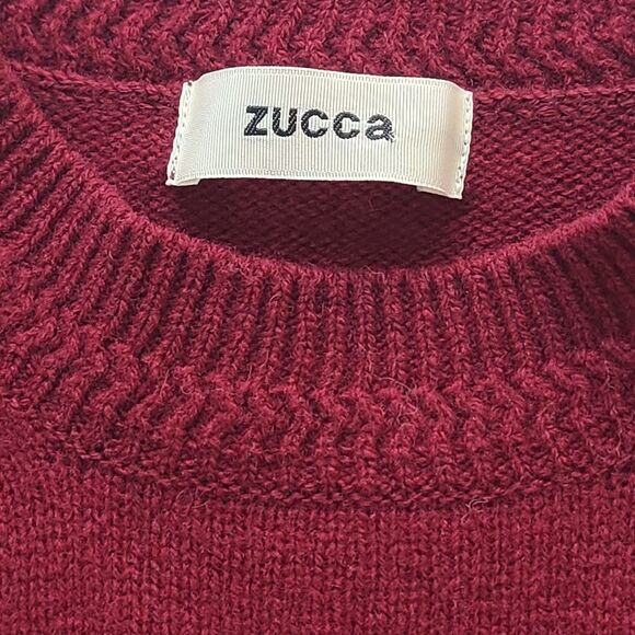 ZUCCA women 100% Wool Dolnman Knit Sweater Burnt Maroon round neck Size M NEW - Picture 9 of 10